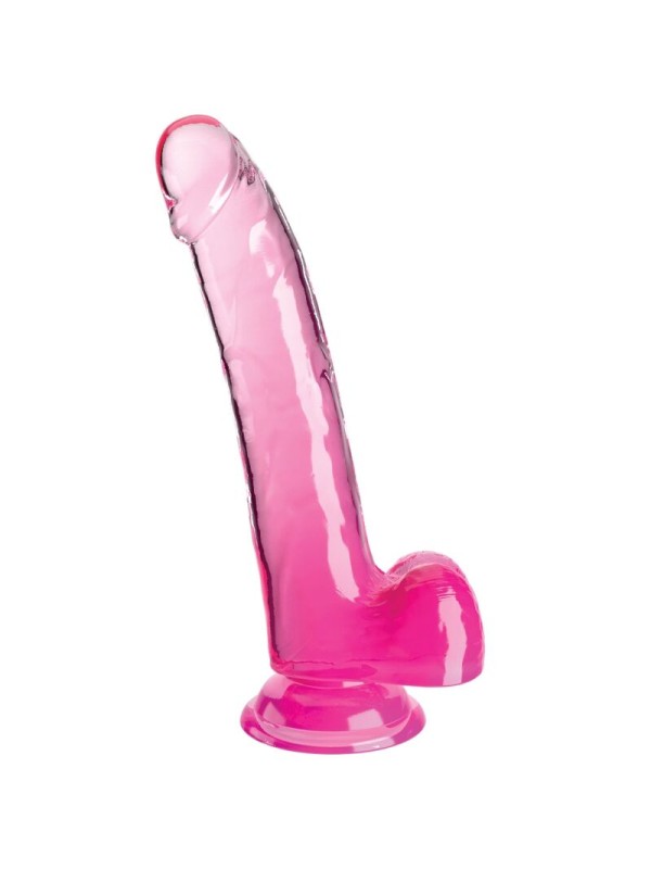 KING COCK CLEAR DILDO CON TESTICULOS 203 CM ROSA
