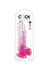KING COCK CLEAR DILDO CON TESTICULOS 203 CM ROSA