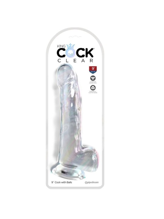 KING COCK CLEAR DILDO CON TESTICULOS 203 CM TRANSPARENTE