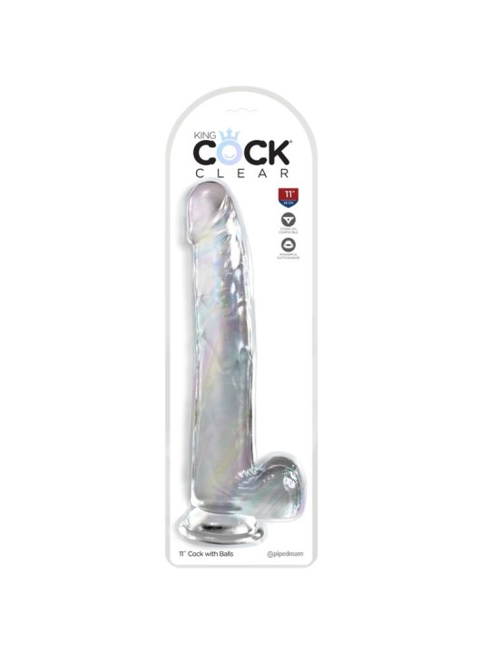 KING COCK CLEAR DILDO CON TESTICULOS 248 CM TRANSPARENTE