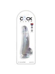 KING COCK CLEAR DILDO CON TESTICULOS 152 CM TRANSPARENTE