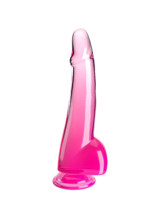 KING COCK CLEAR DILDO CON TESTICULOS 19 CM ROSA