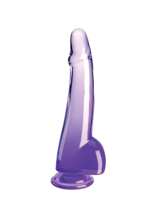 KING COCK CLEAR DILDO CON TESTICULOS 19 CM MORADO