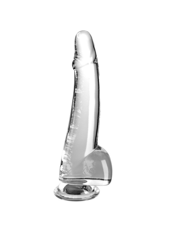 KING COCK CLEAR DILDO CON TESTICULOS 19 CM TRANSPARENTE