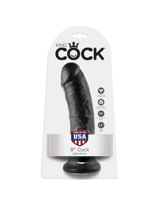KING COCK 8 PENE NEGRO 203 CM