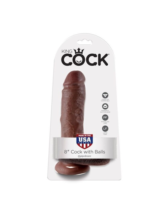 KING COCK 8 PENE REALISTICO MARRON 203 CM