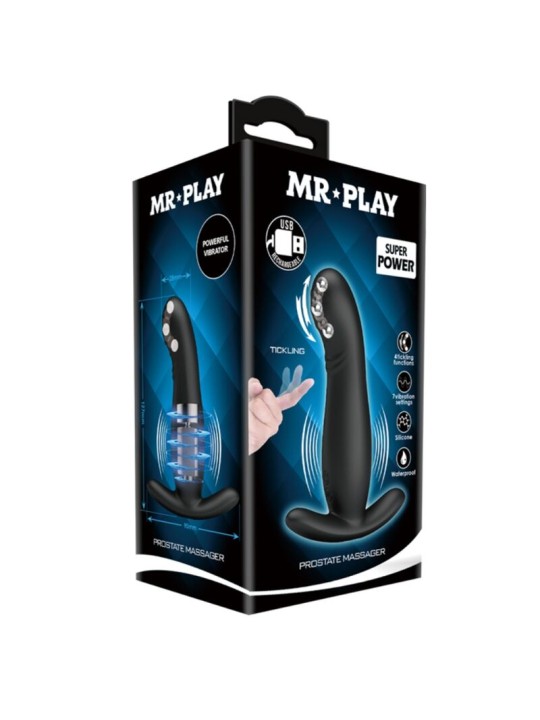 MR PLAY MASAJEADOR DE PROSTATA NEGRO RECARGABLE