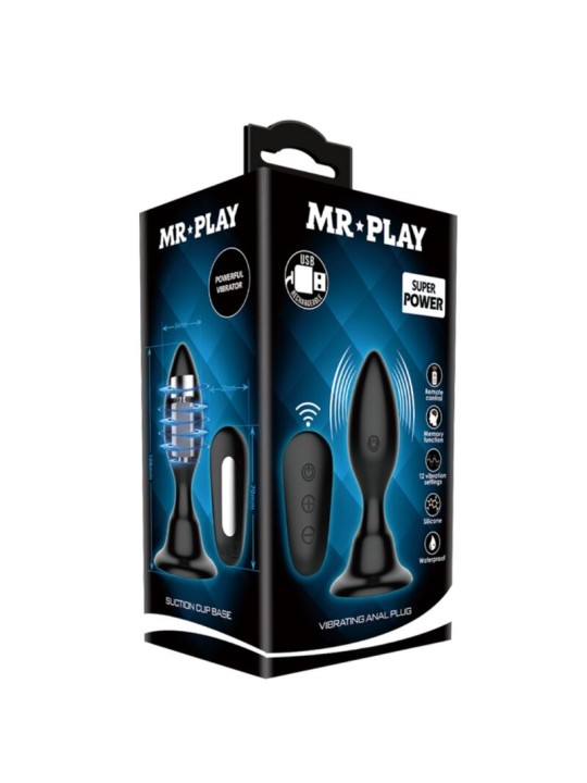 MR PLAY PLUG ANAL CON VIBRACION NEGRO CONTROL REMOTO
