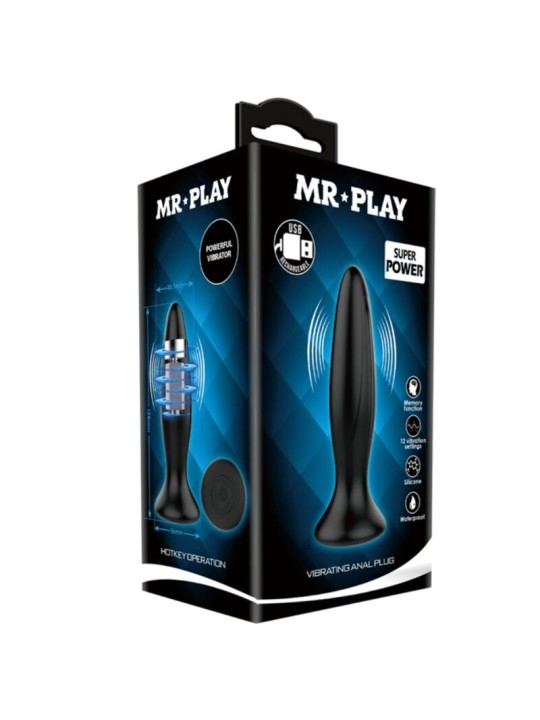 MR PLAY PLUG ANAL VIBRADOR NEGRO RECARGABLE