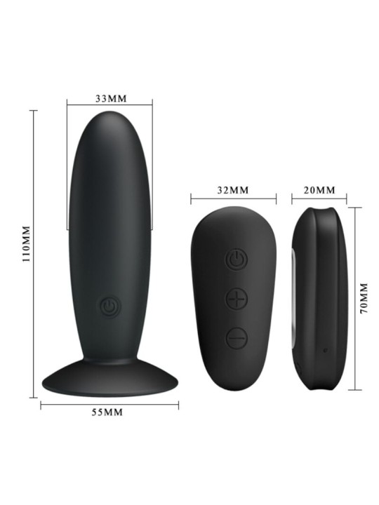 MR PLAY PLUG ANAL CON VIBRACION NEGRO CONTROL REMOTO