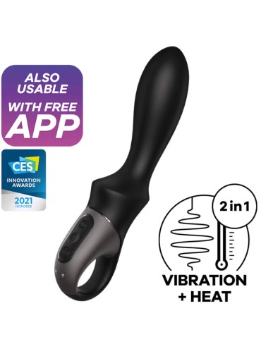 SATISFYER HEAT CLIMAX VIBRADOR ANAL APP NEGRO