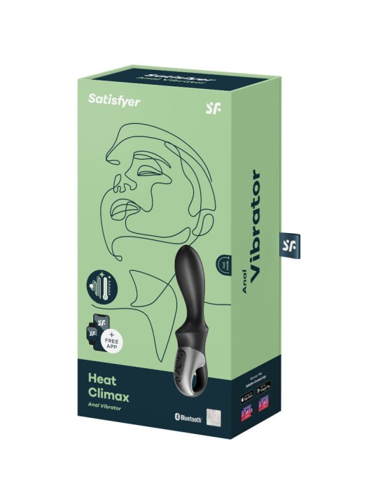SATISFYER HEAT CLIMAX VIBRADOR ANAL APP NEGRO