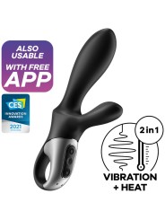 SATISFYER HEAT CLIMAX VIBRADOR ANAL APP NEGRO