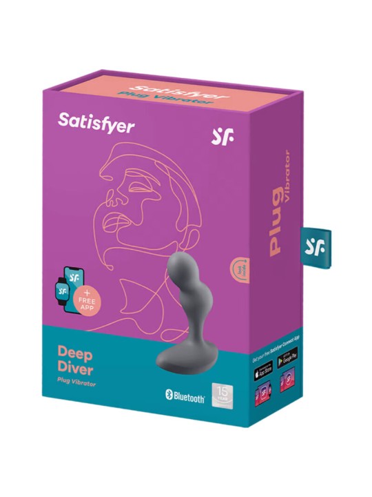SATISFYER DEEP DIVER PLUG VIBRADOR APP GRIS