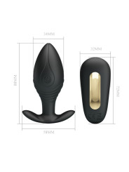 PRETTY LOVE REGINA PLUG ANAL VIBRADOR RECARGABLE NEGRO