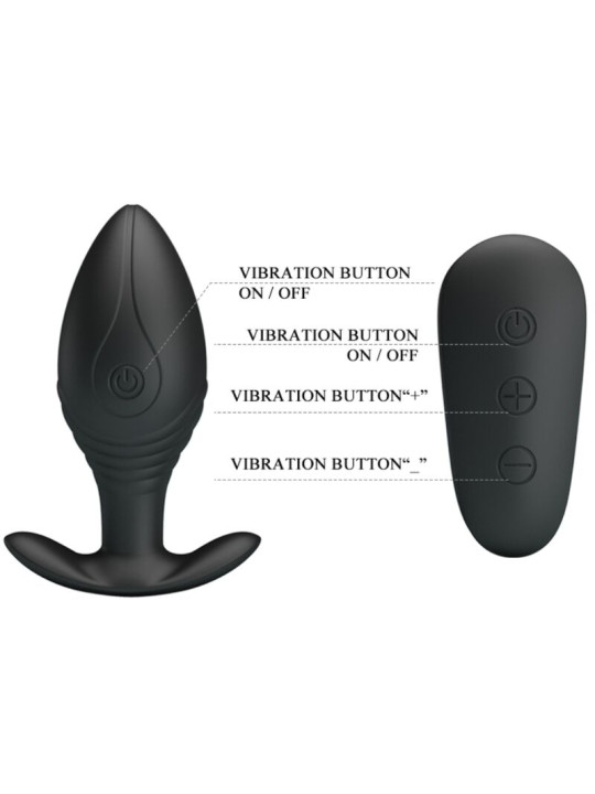 PRETTY LOVE REGINA PLUG ANAL VIBRADOR RECARGABLE NEGRO