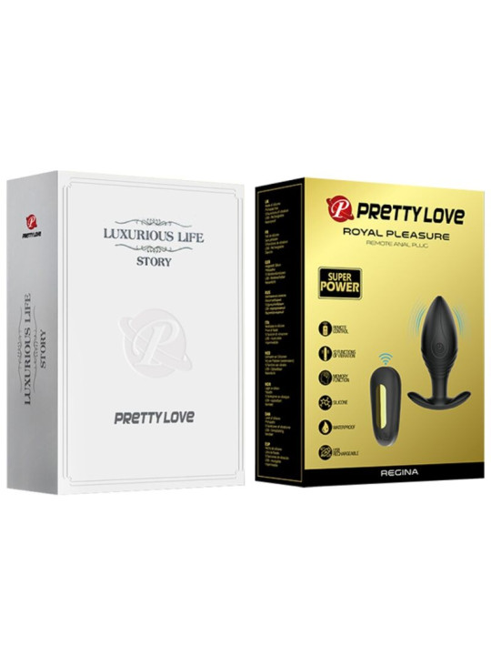 PRETTY LOVE REGINA PLUG ANAL VIBRADOR RECARGABLE NEGRO