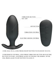 PRETTY LOVE KELLY PLUG ANAL VIBRADOR RECARGABLE NEGRO