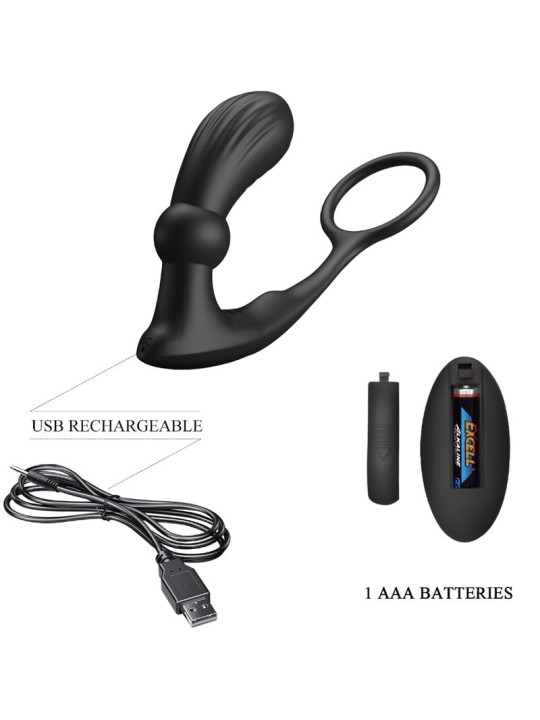 PRETTY LOVE WARREN ANILLO VIBRADOR ANAL NEGRO