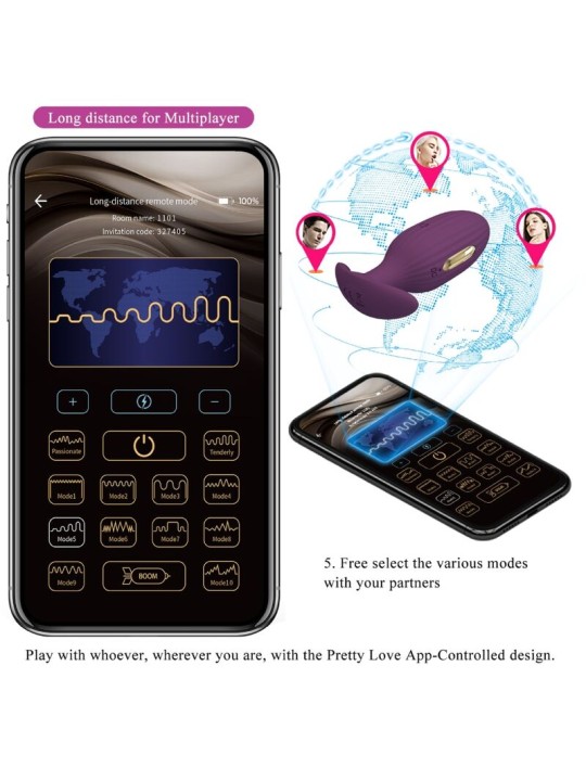 PRETTY LOVE JEFFERSON PLUG ANAL CONTROLADO POR APP LILA