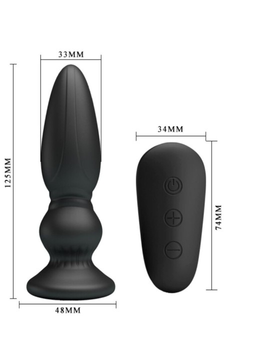 MR PLAY VIBRADOR POTENTE CONTROL REMOTO ANAL PLUG NEGRO