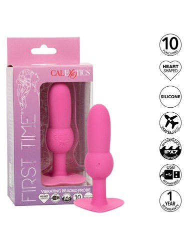 CALEXOTICS FIRST TIME PLUG ANAL CON CUENCAS 10 VIBRACIONES ROSA