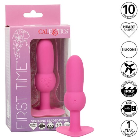 CALEXOTICS FIRST TIME PLUG ANAL CON CUENCAS 10 VIBRACIONES ROSA
