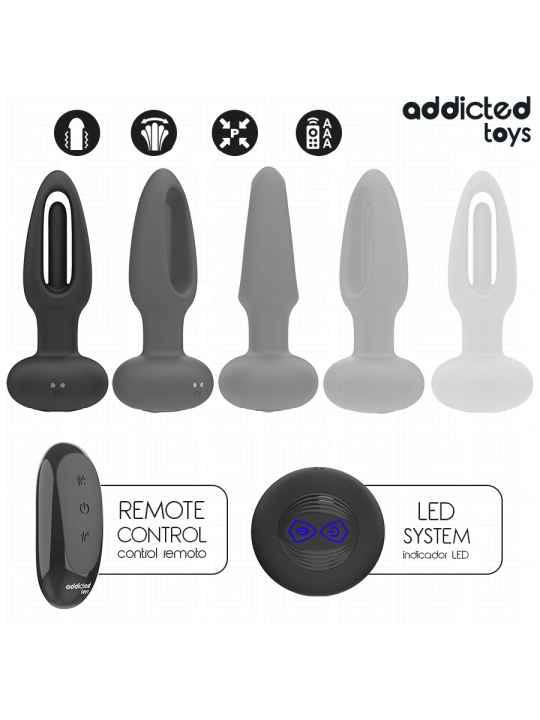 ADDICTED TOYS PLUG ANAL CON LENGUA VIBRADORA Y CONTROL REMOTO