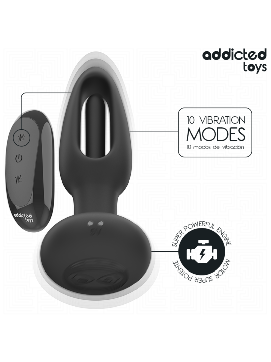 ADDICTED TOYS PLUG ANAL CON LENGUA VIBRADORA Y CONTROL REMOTO