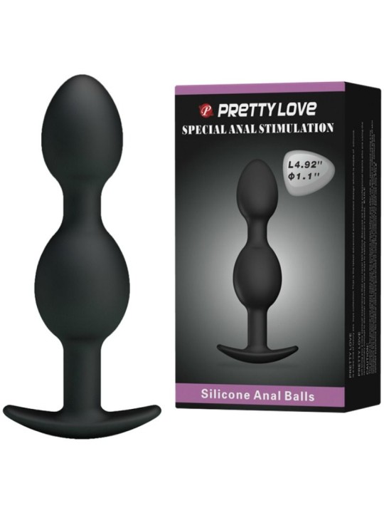 PRETTY LOVE BOLAS ANALES SILICONA 125 CM NEGRO