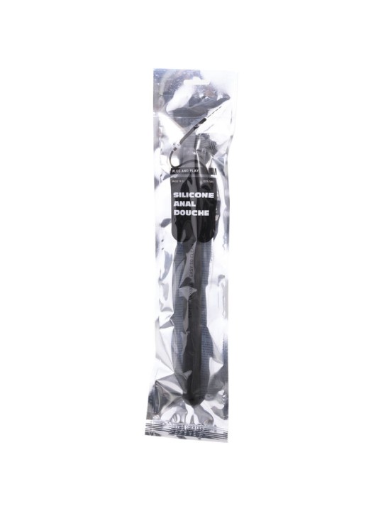 ALL BLACK DUCHA ANAL SILICONA SISTEMA STOPPER 27 CM