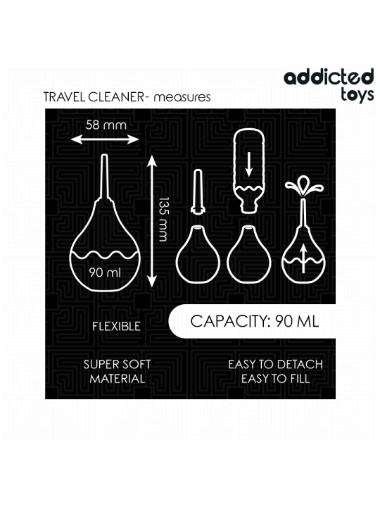 ADDICTED TOYS LIMPIADOR ANAL DE VIAJE TALLA S 90 ML