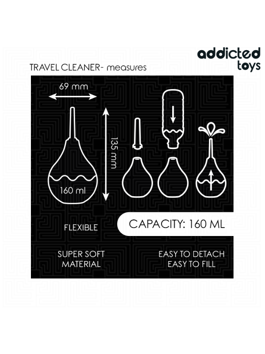 ADDICTED TOYS LIMPIADOR ANAL DE VIAJE TALLA M 160 ML