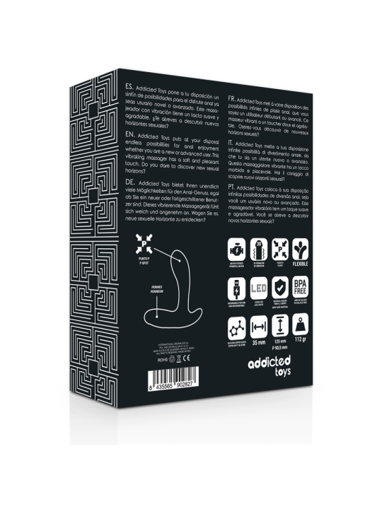 ADDICTED TOYS ANAL MASSAGER BLACK VIBRATION