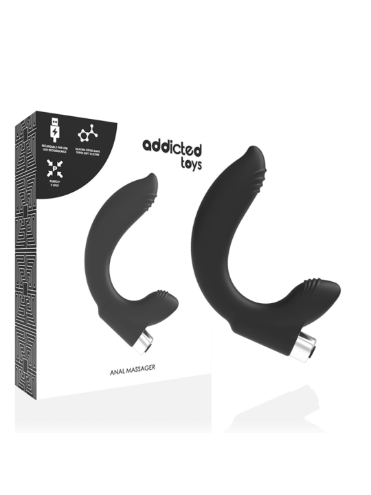 ADDICTED TOYS VIBRADOR PROSTATICO RECARGABLE MODEL 7 NEGRO