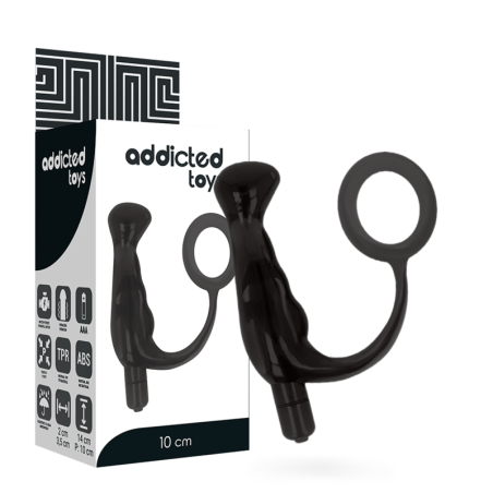 ADDICTED TOYS VIBRADOR PROSTATICO NEGRO 10 CM