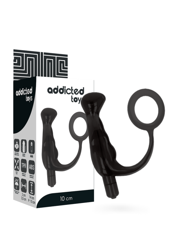 ADDICTED TOYS VIBRADOR PROSTATICO NEGRO 10 CM