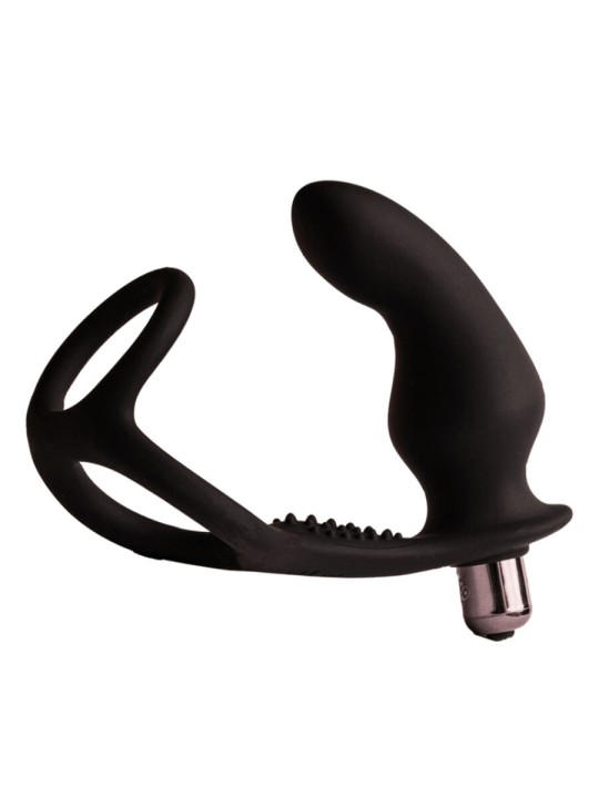 ROCKS OFF RO ZEN RRO PLUG ANAL CON ANILLO VIBRADOR PARA EL PENE NEGRO