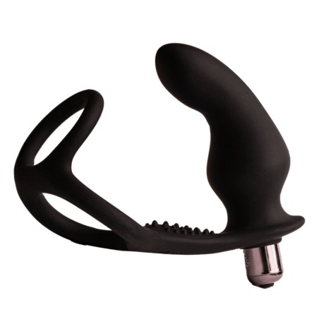 ROCKS OFF RO ZEN RRO PLUG ANAL CON ANILLO VIBRADOR PARA EL PENE NEGRO