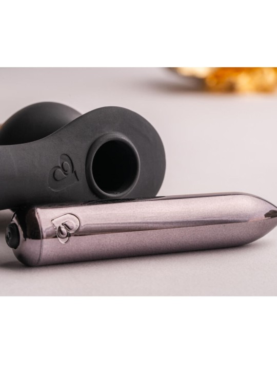 ROCKS OFF RO ZEN RRO PLUG ANAL CON ANILLO VIBRADOR PARA EL PENE NEGRO