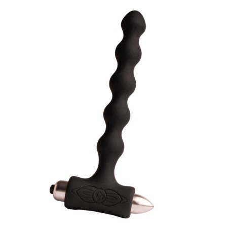 ROCKS OFF PETITE SENSATIONS PEARLS PLUG ANAL VIBRADOR NEGRO
