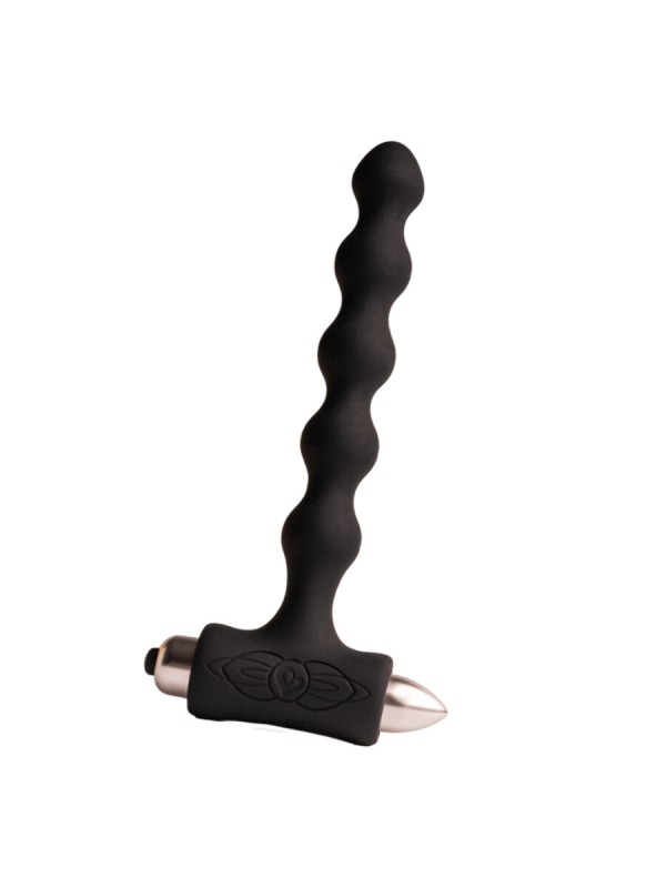 ROCKS OFF PETITE SENSATIONS PEARLS PLUG ANAL VIBRADOR NEGRO