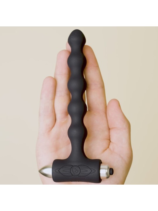 ROCKS OFF PETITE SENSATIONS PEARLS PLUG ANAL VIBRADOR NEGRO