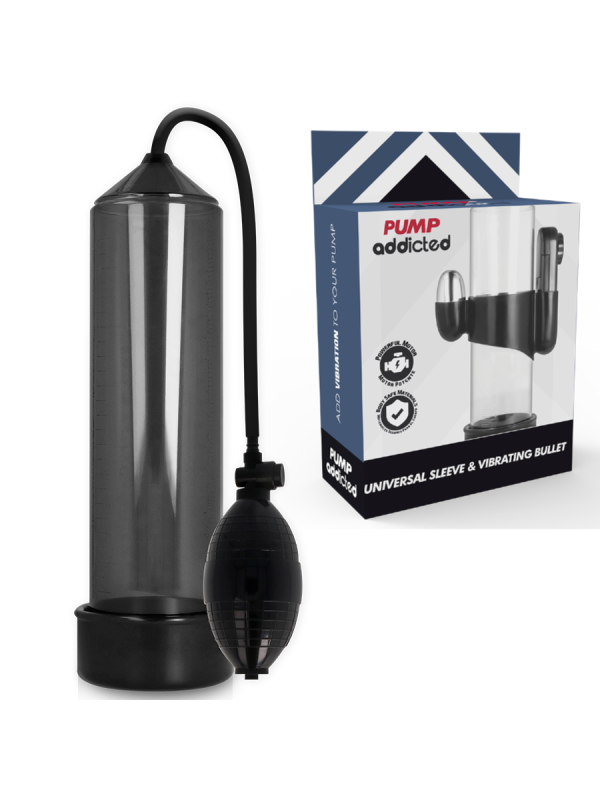 PUMP ADDICTED BOMBA ERECCION RX3 NEGRO CON VIBRADOR