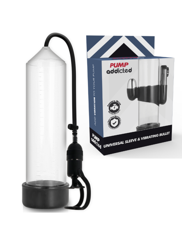 PUMP ADDICTED BOMBA ERECCION RX5 TRANSPARENTE CON VIBRADOR