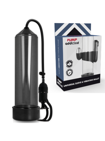 PUMP ADDICTED BOMBA ERECCION RX5 NEGRO CON VIBRADOR