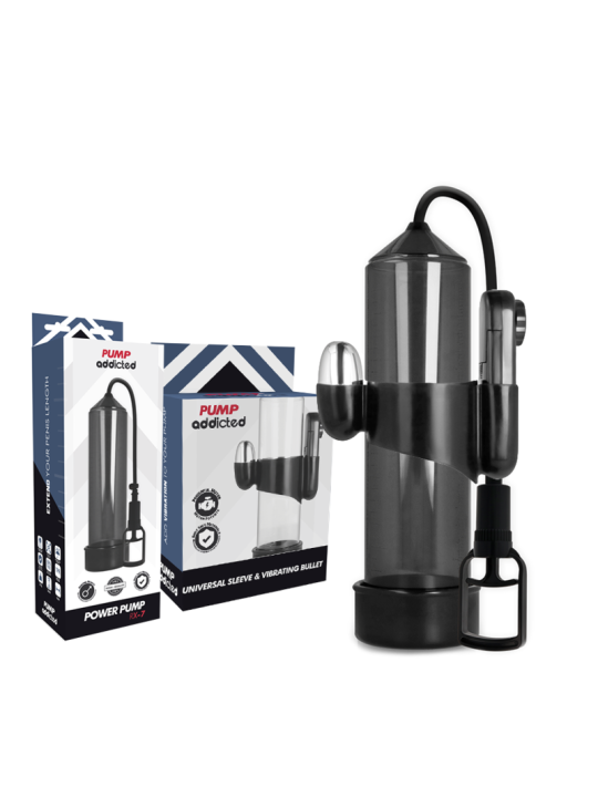 PUMP ADDICTED BOMBA ERECCION RX7 NEGRO CON VIBRADOR