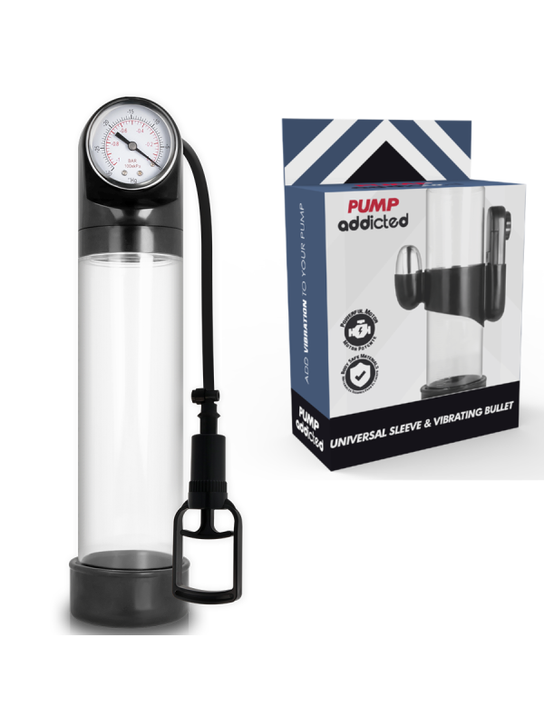 PUMP ADDICTED BOMBA ERECCION RX9 TRANSPARENTE CON VIBRADOR