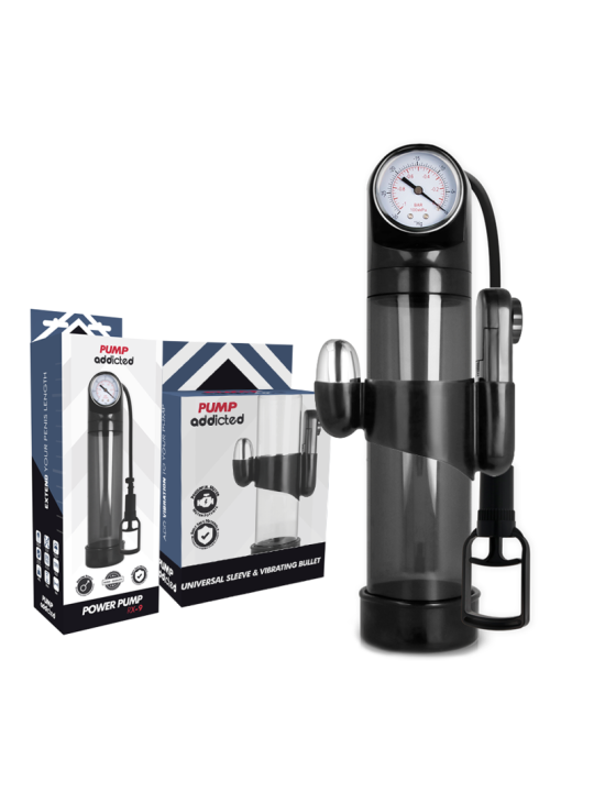 PUMP ADDICTED BOMBA ERECCION RX9 NEGRO CON VIBRADOR