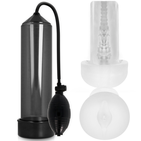 PUMP ADDICTED RX3 BOMBA ERECCION NEGRO CON MASTURBADOR
